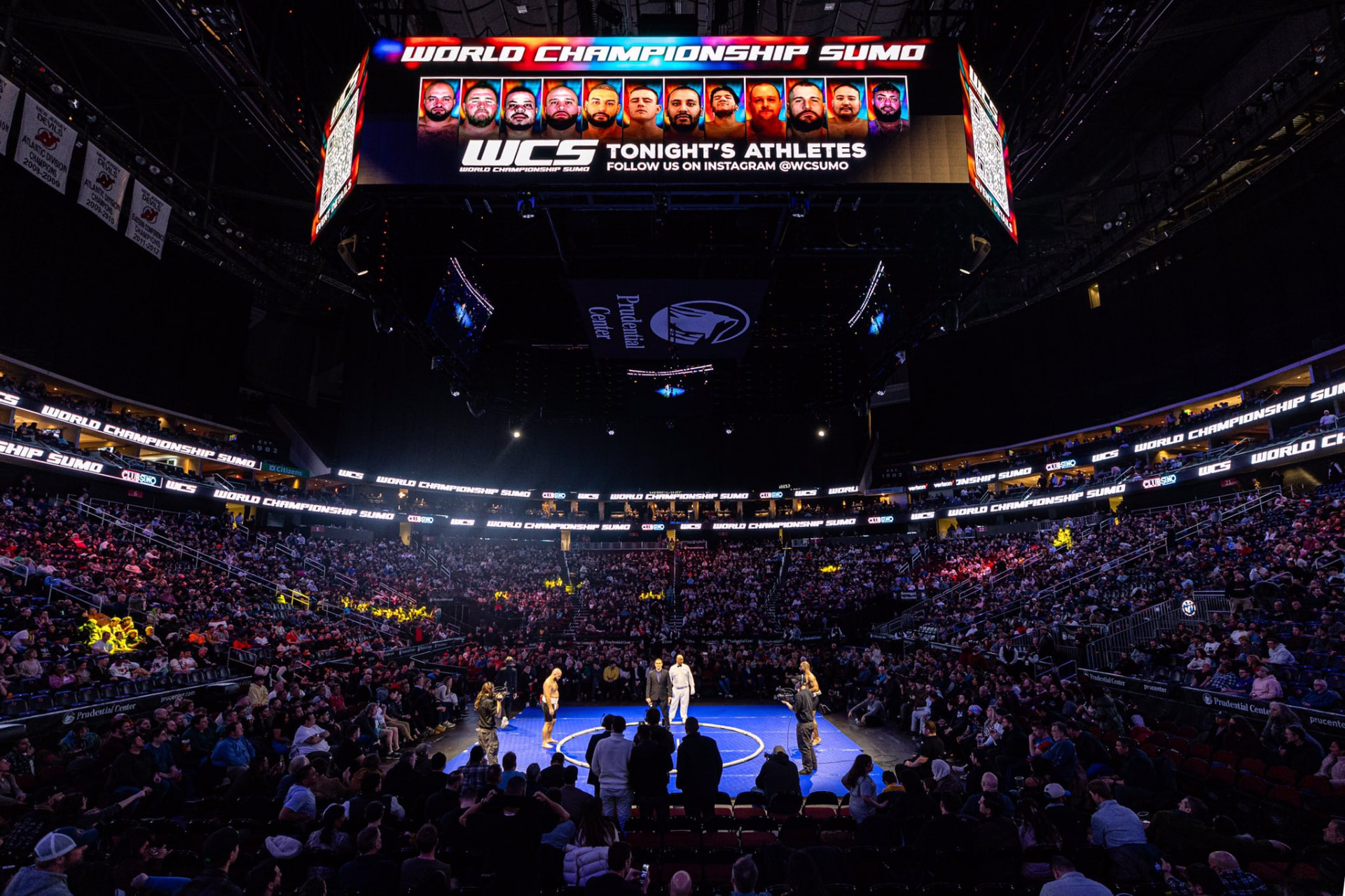 Packed Prudential Center arena during a World Championship Sumo event